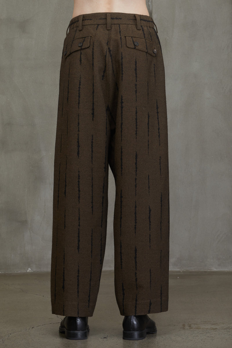 JACQUARD FRONT PLEAT TROUSERS