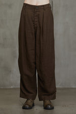 PLEATED WIDE LEG TROUSERS