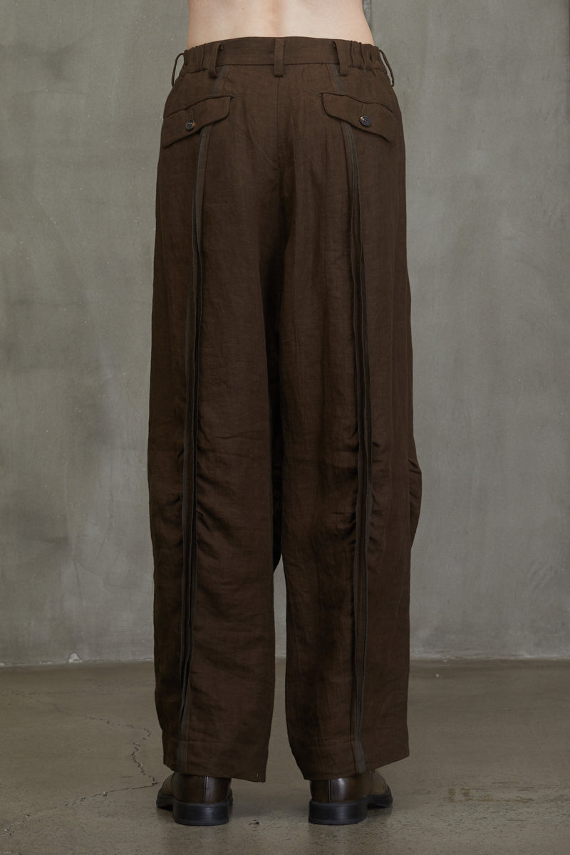 PLEATED WIDE LEG TROUSERS