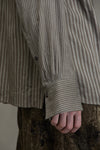 PLEATED STRIPE SHIRT