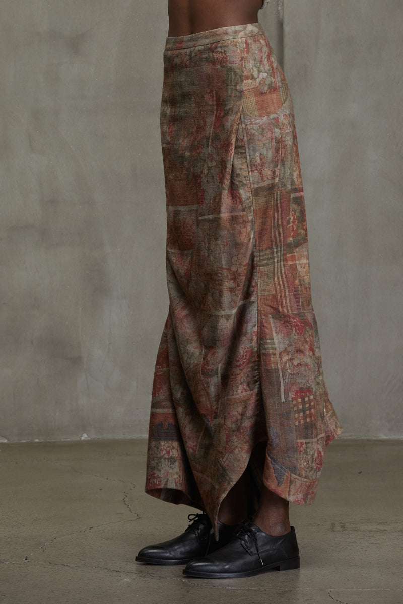 ASYMMETRIC DIGITAL PRINT SKIRT