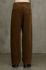 CORDUROY FRONT PLEAT TROUSERS