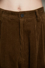 CORDUROY FRONT PLEAT TROUSERS