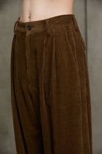 CORDUROY FRONT PLEAT TROUSERS