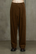 CORDUROY FRONT PLEAT TROUSERS