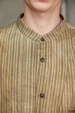 CALSSIC STRIPE PLEATED SHIRT