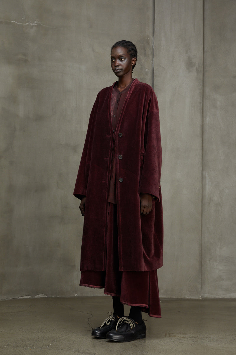 SHAWL COLLAR VELVET COAT