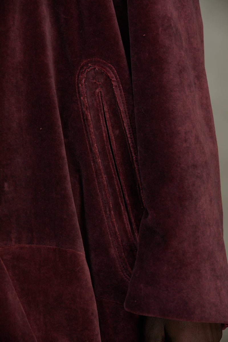 SHAWL COLLAR VELVET COAT