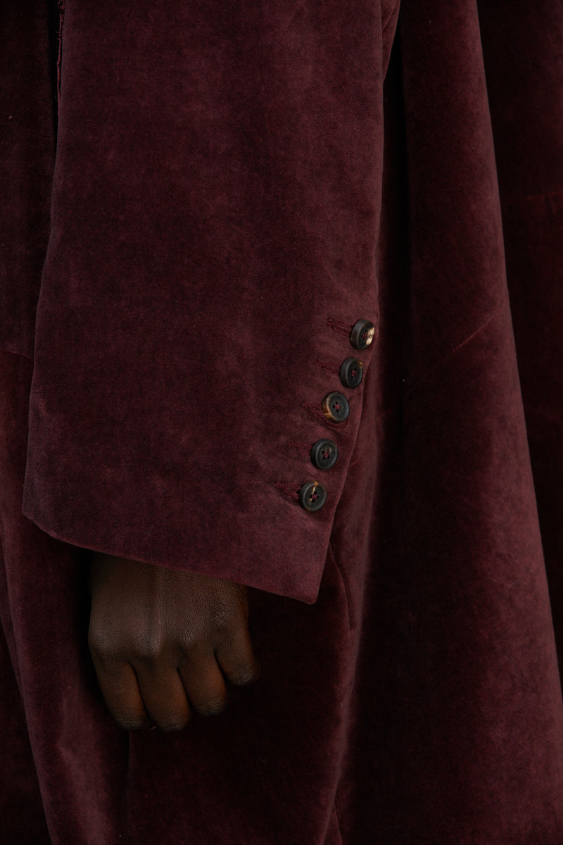 SHAWL COLLAR VELVET COAT