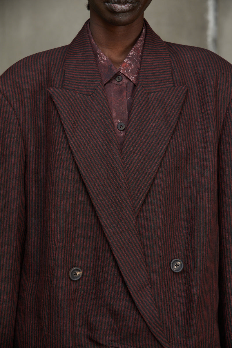 DOUBLE BREASTED STRIPE JACKET