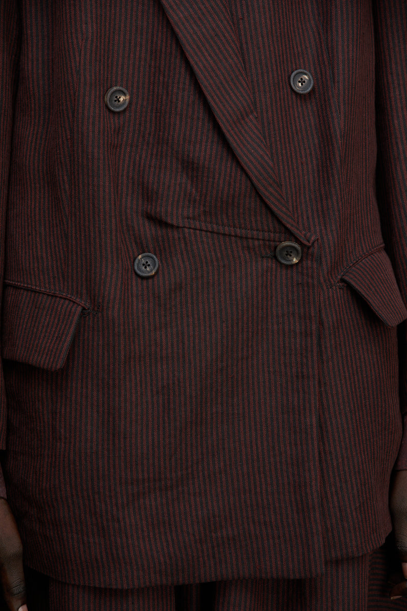 DOUBLE BREASTED STRIPE JACKET