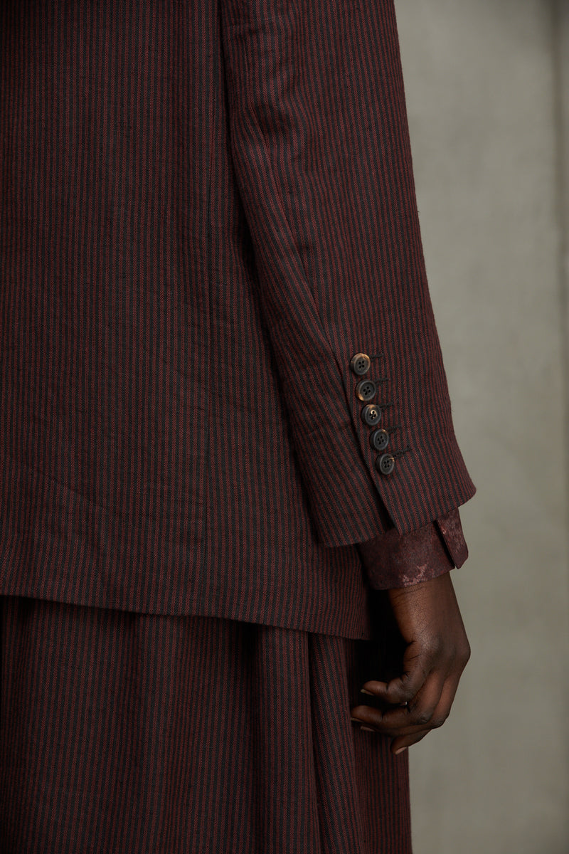 DOUBLE BREASTED STRIPE JACKET