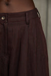 PLEATED STRIPE TROUSERS