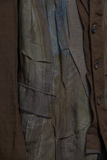 3 BUTTON COLLAGED WRINKLE JACKET