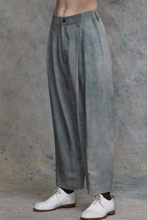 FRONT PLEAT TAPERED LONG TROUSERS