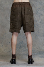 CONTRAST FABRIC COLLAGED 6 POCKET SHORTS