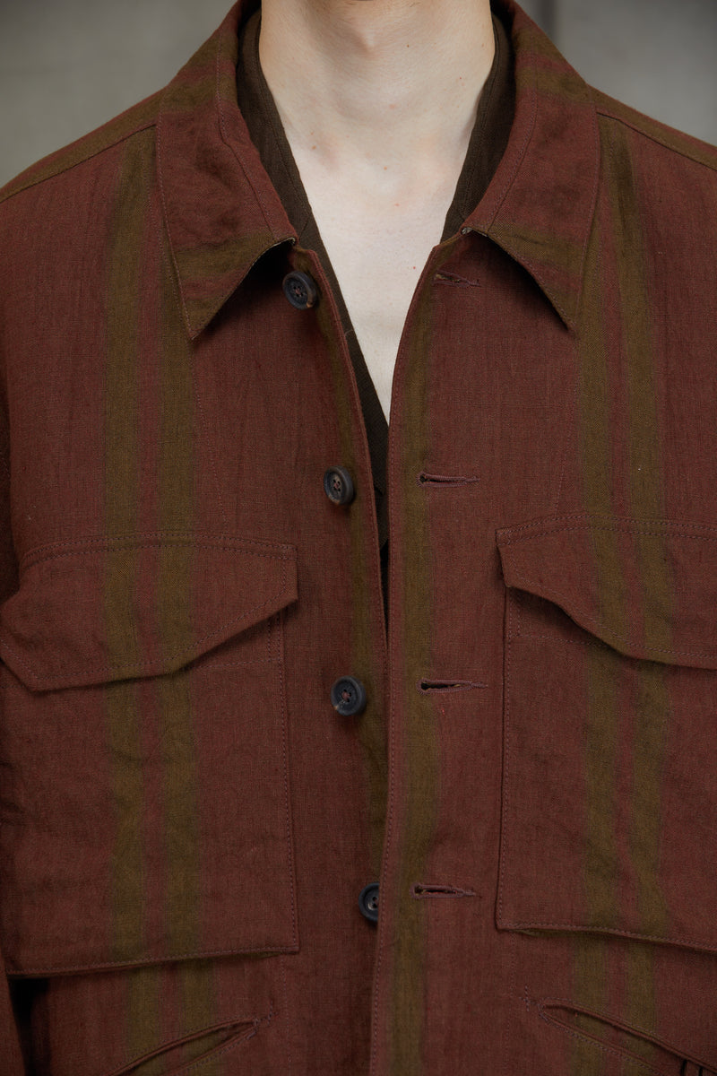 BLUR STRIPED WORKERS JACKET
