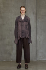 DOUBLE BREASTED HIGH NECK SHIRT JACKET
