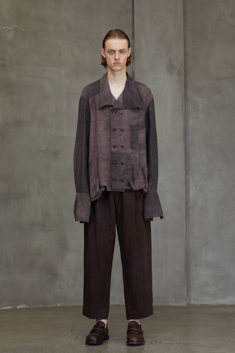 DOUBLE BREASTED HIGH NECK SHIRT JACKET