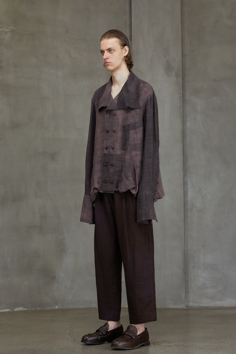 DOUBLE BREASTED HIGH NECK SHIRT JACKET