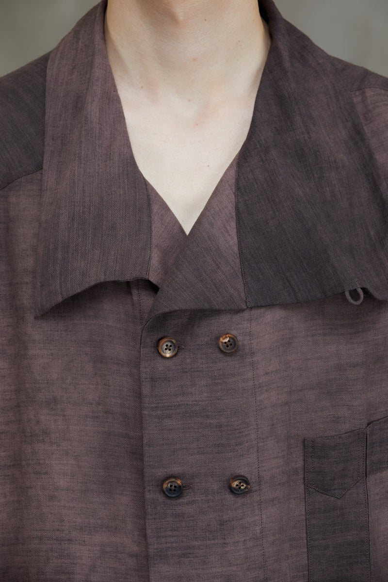 DOUBLE BREASTED HIGH NECK SHIRT JACKET