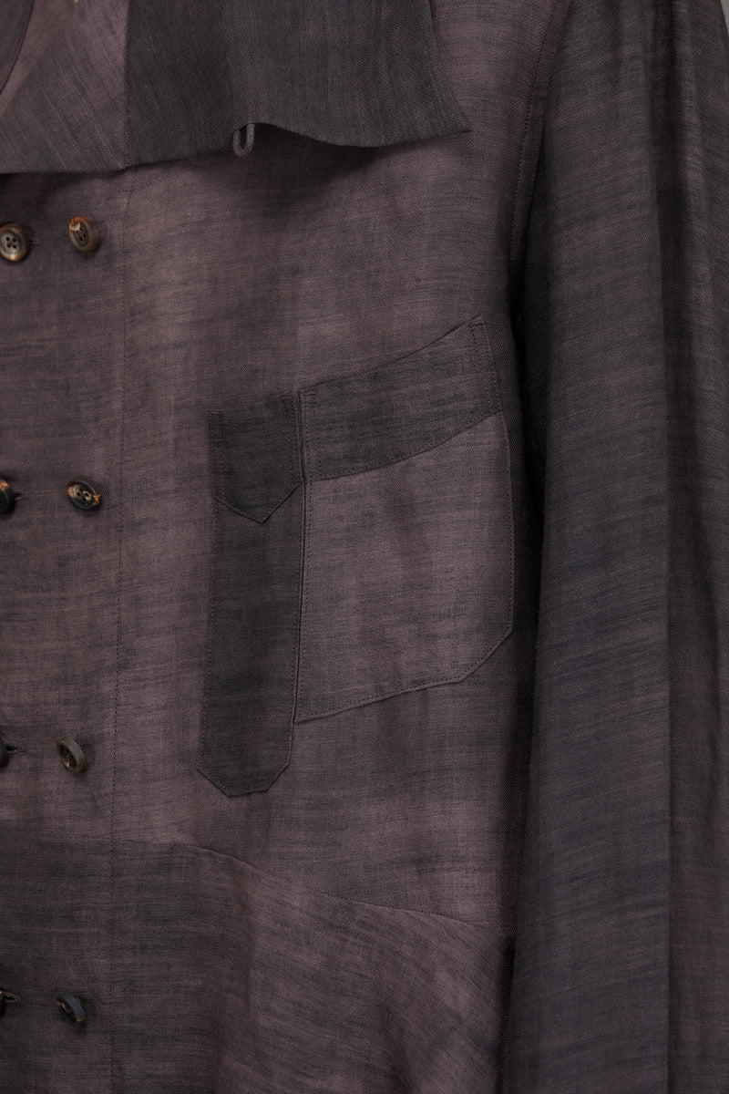 DOUBLE BREASTED HIGH NECK SHIRT JACKET