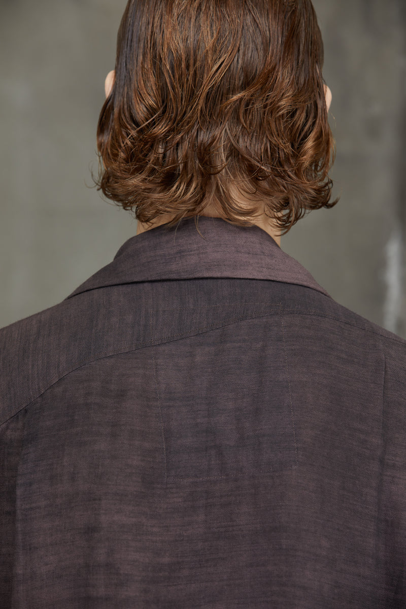 DOUBLE BREASTED HIGH NECK SHIRT JACKET
