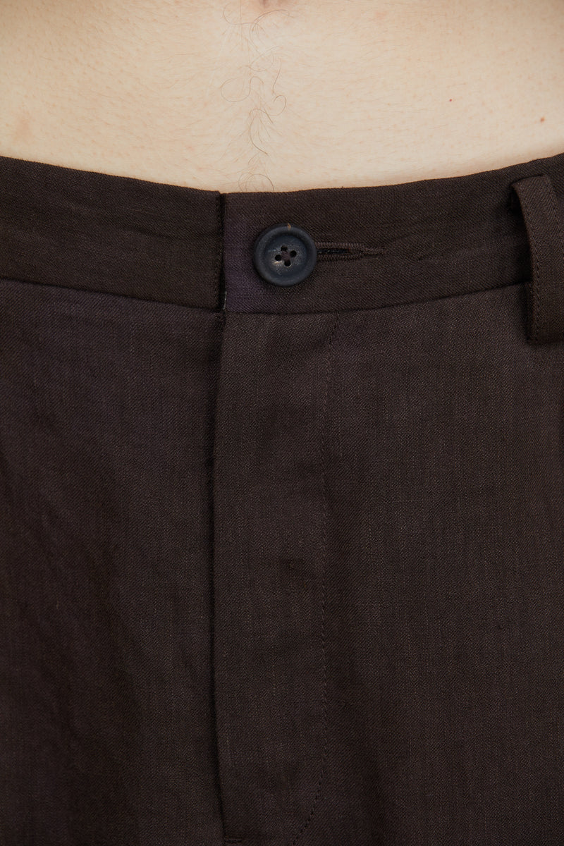 FRONT PLEATS TAPERED TROUSERS