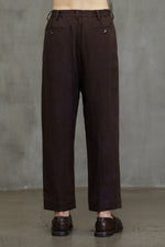 FRONT PLEATS TAPERED TROUSERS