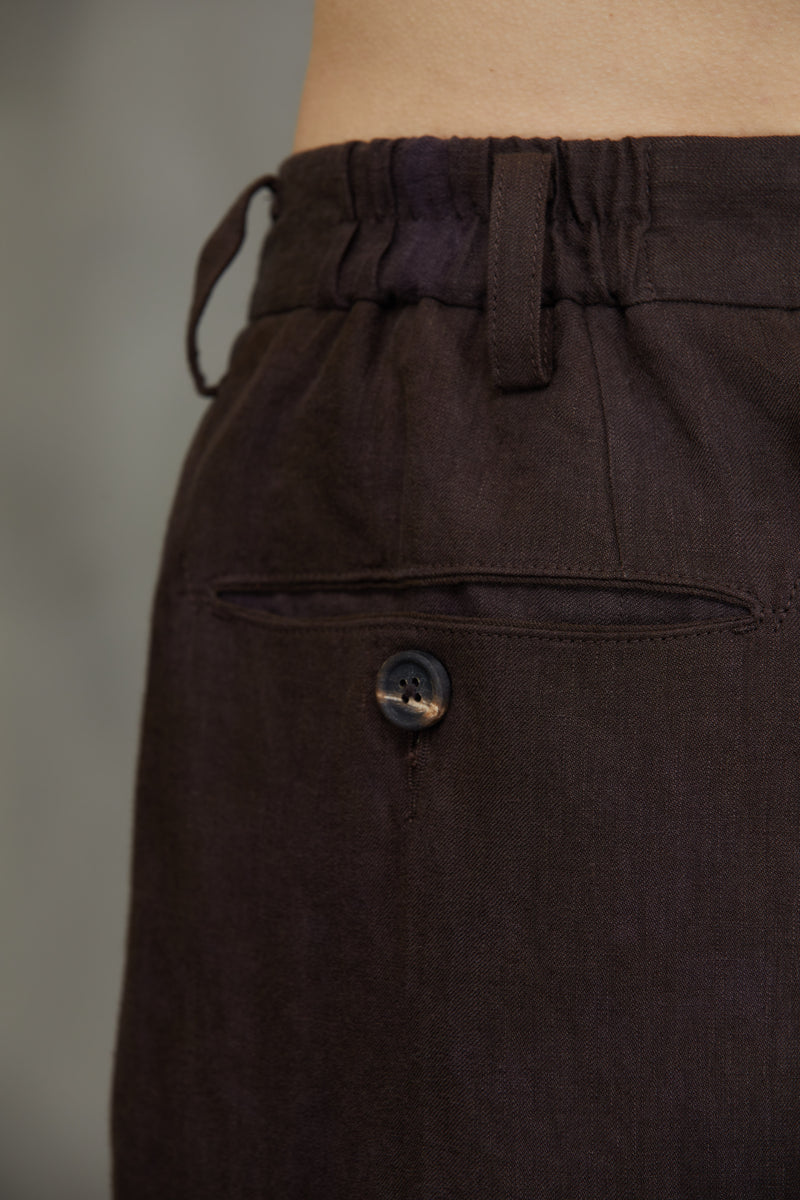 FRONT PLEATS TAPERED TROUSERS
