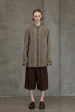 STRIPED MANDARIN COLLAR SHIRT