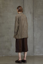 STRIPED MANDARIN COLLAR SHIRT