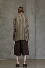 STRIPED MANDARIN COLLAR SHIRT