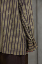 STRIPED MANDARIN COLLAR SHIRT