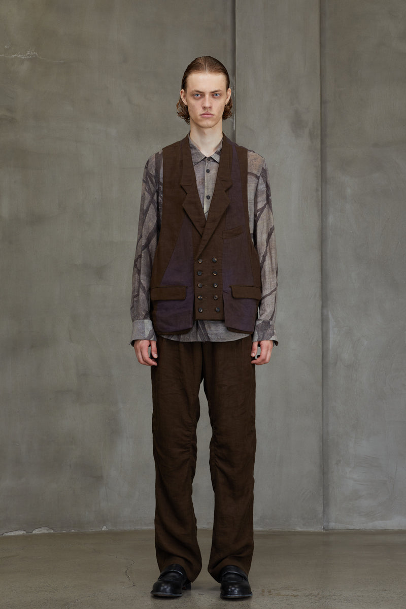 DOUBLE BREASTED COLLAGE WAISTCOAT