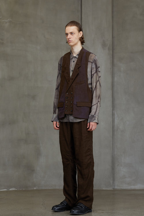 DOUBLE BREASTED COLLAGE WAISTCOAT