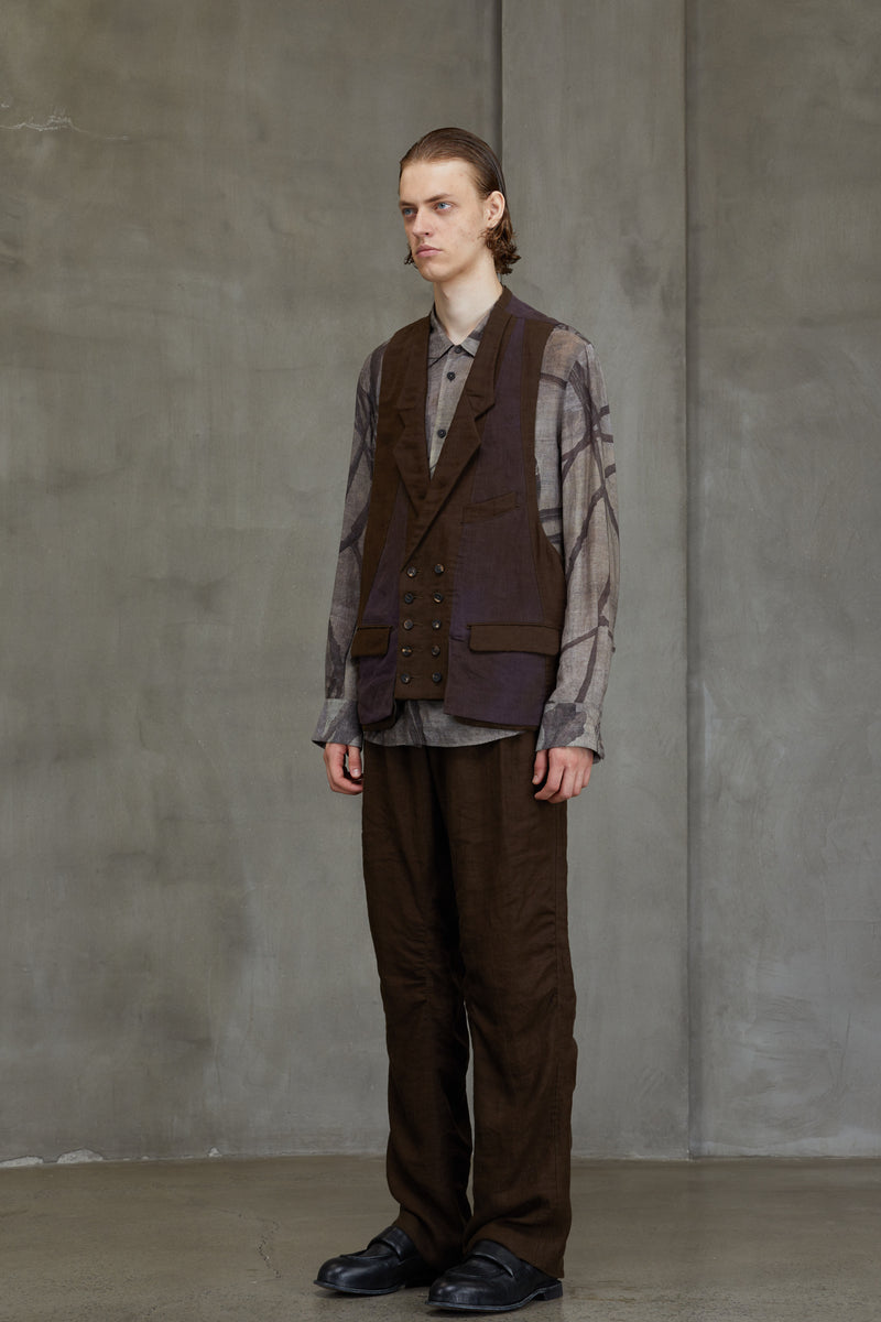 DOUBLE BREASTED COLLAGE WAISTCOAT