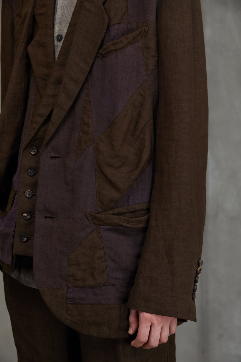 PATCHWORK 2 BUTTON JACKET