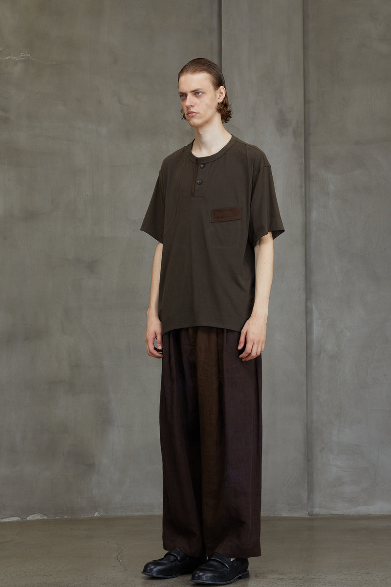 HENLEY NECK T-SHIRT