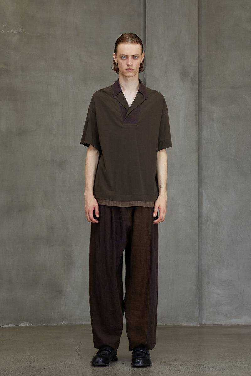 LAPEL COLLAR SHORT SLEEVE T-SHIRT