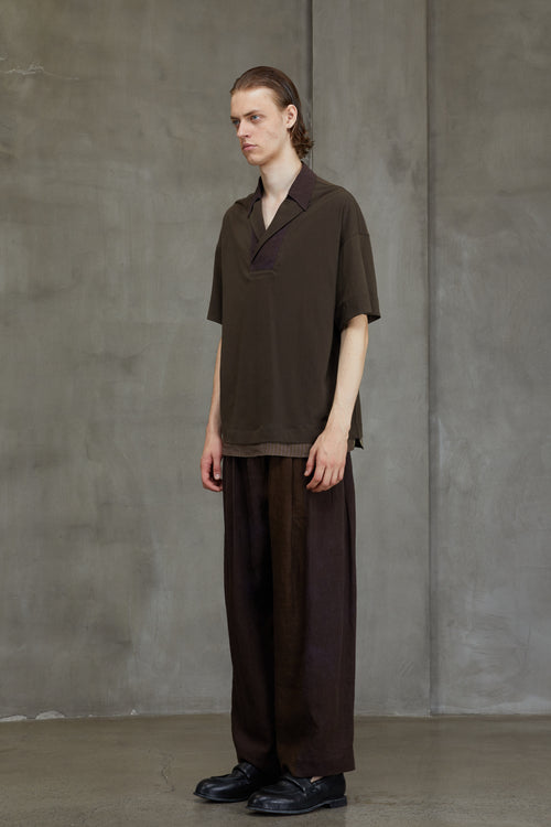 LAPEL COLLAR SHORT SLEEVE T-SHIRT
