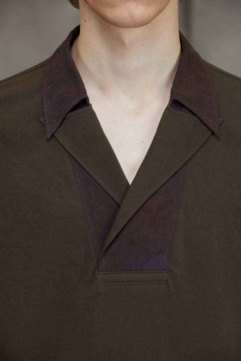 LAPEL COLLAR SHORT SLEEVE T-SHIRT