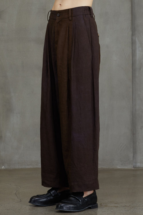 COLLAGED WIDE LEG TROUSERS