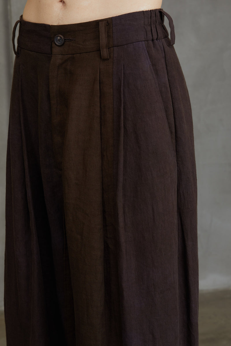 COLLAGED WIDE LEG TROUSERS