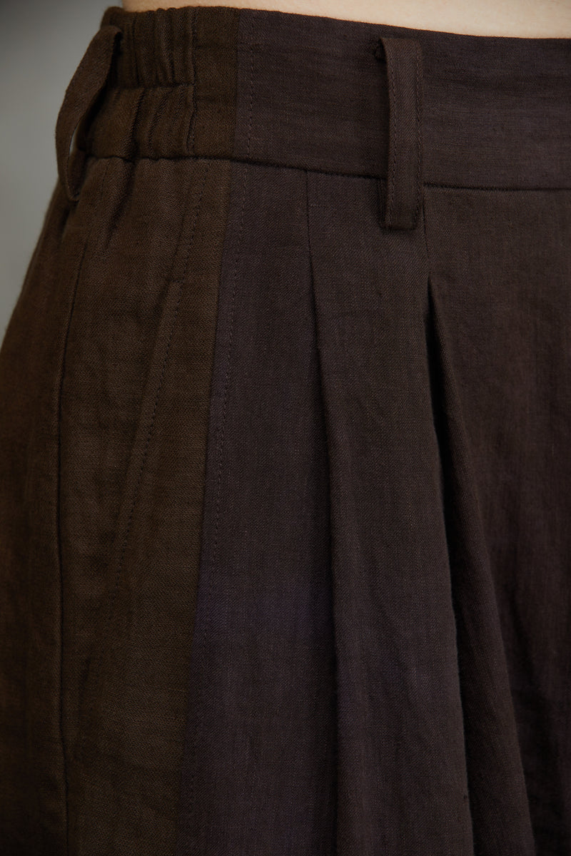 COLLAGED WIDE LEG TROUSERS