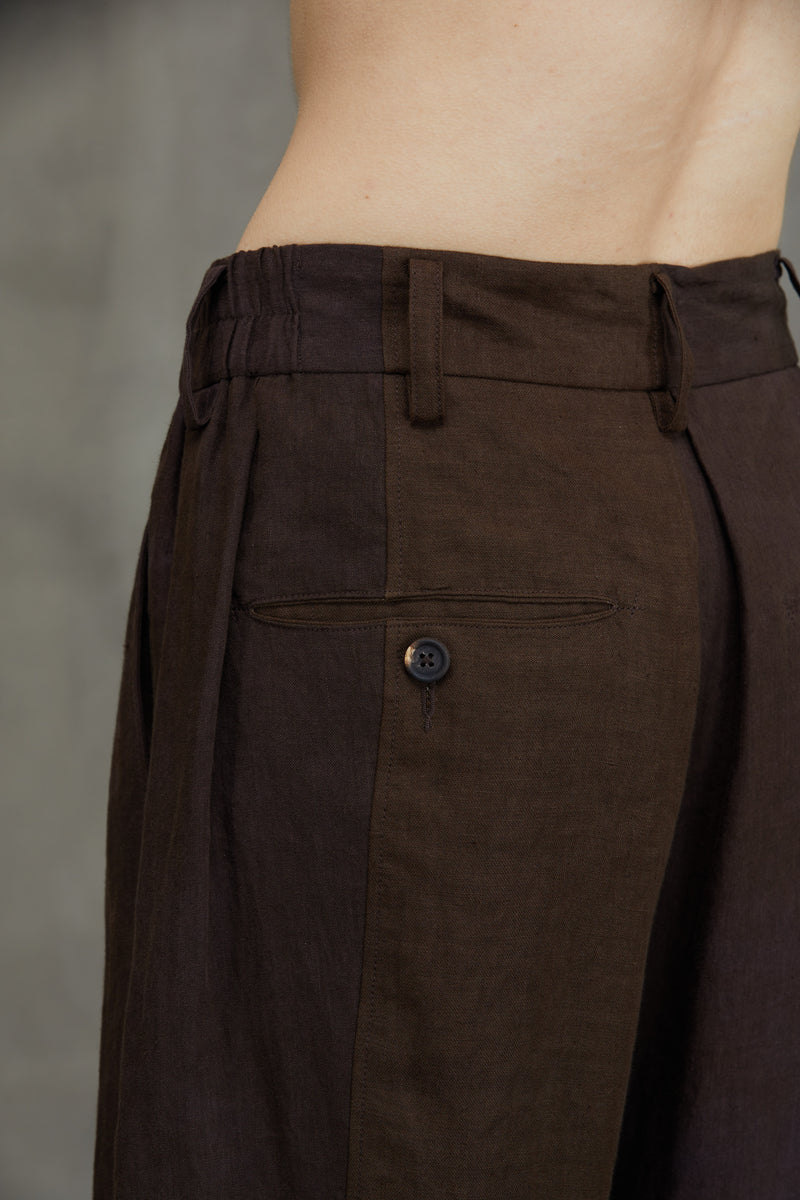COLLAGED WIDE LEG TROUSERS