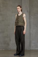 CROPPED COLLARLESS WAISTCOAT