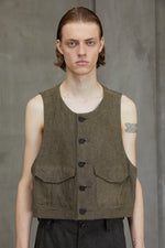 CROPPED COLLARLESS WAISTCOAT