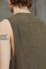 CROPPED COLLARLESS WAISTCOAT