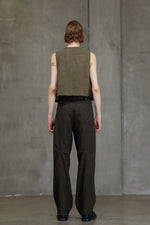 CROPPED COLLARLESS WAISTCOAT